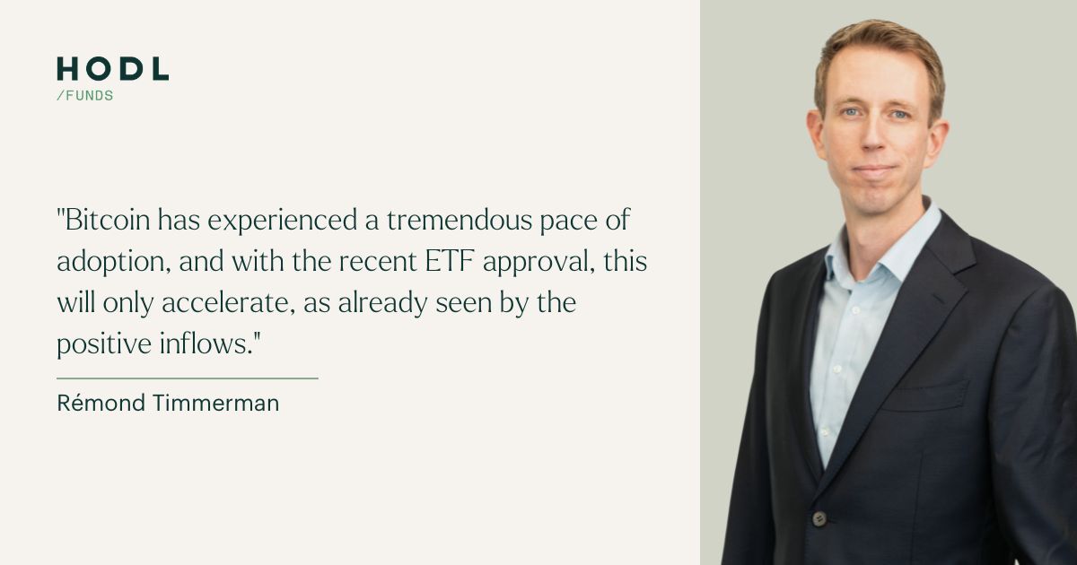 Quote Rémond Timmerman about Bitcoin adoption through ETFs