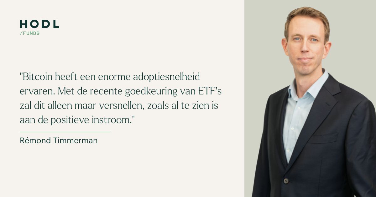 Quote Remond Timmerman, Bitcoin ervaart versnelde adoptie door ETFs